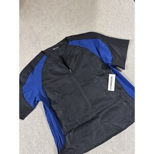 New Boombah Baseball 1/4‎ Zip Short Sleeve CAGE JACKET Men's Medium Black/Blue